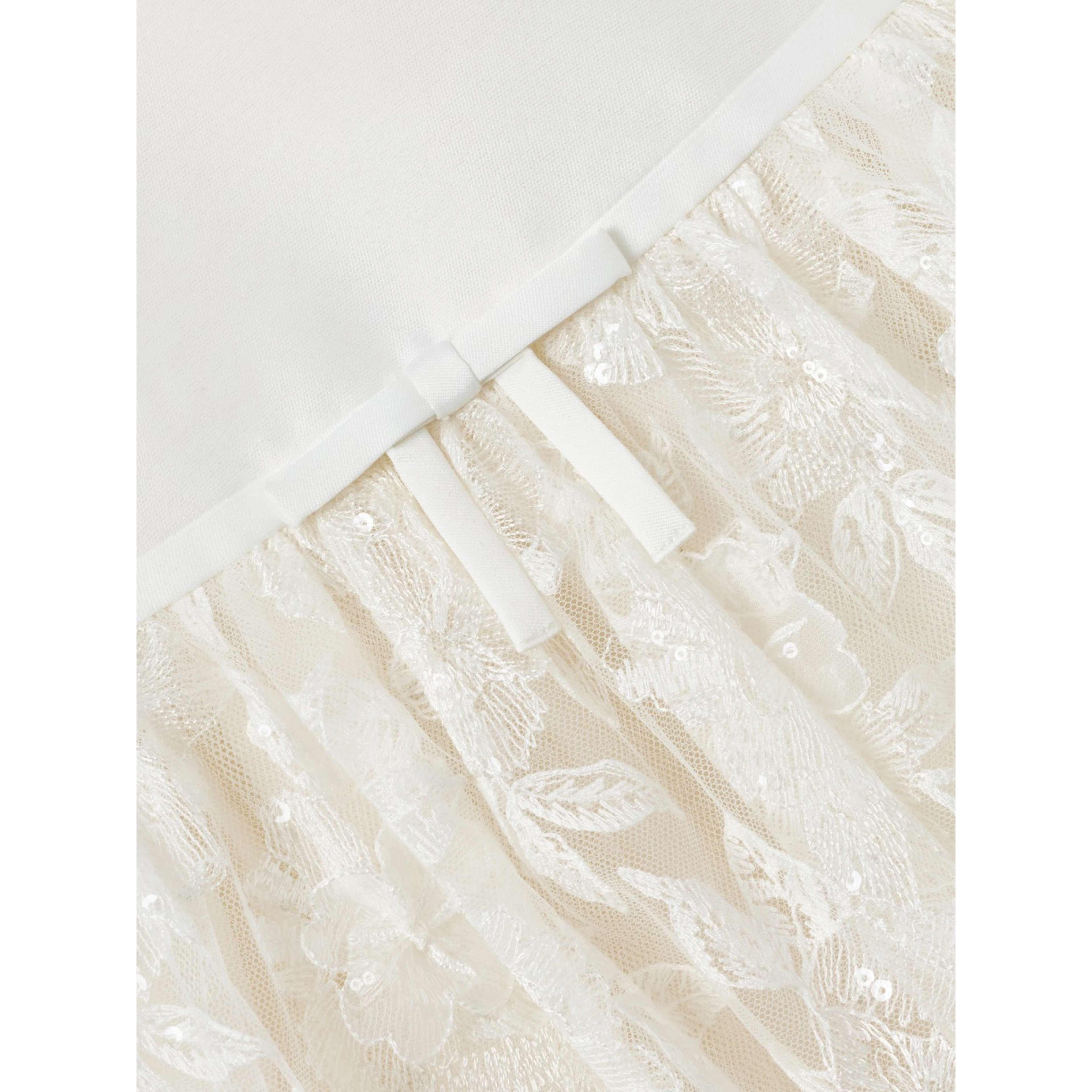 cream satin tulle flower dress