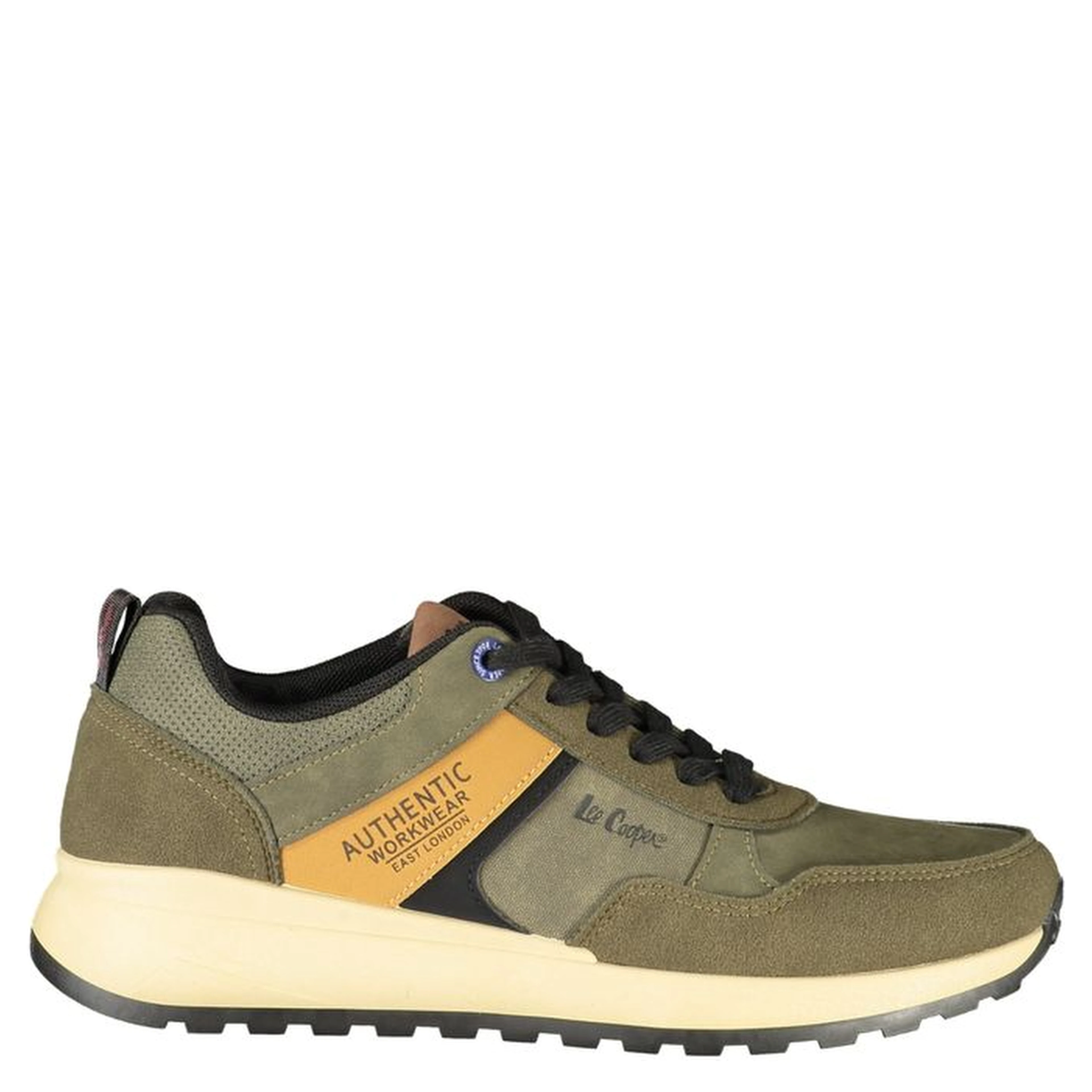 Green Polyester Athletic Sneakers