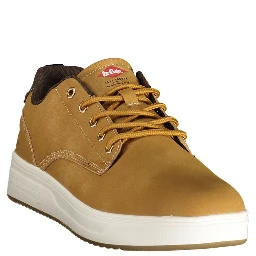 Yellow Polyester Athletic Sneakers