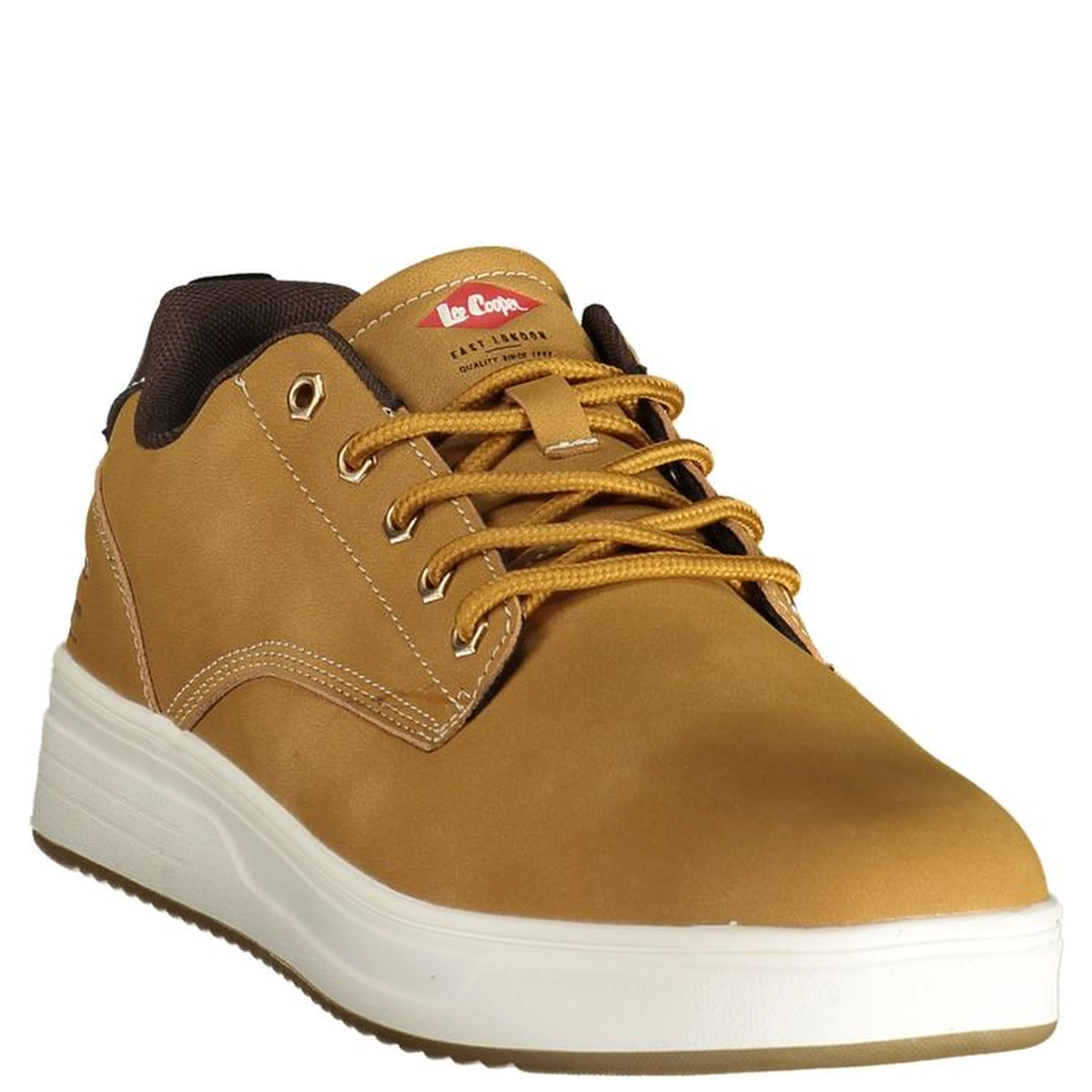 Yellow Polyester Athletic Sneakers