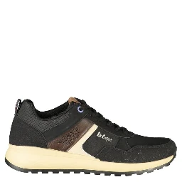 Black Polyester Athletic Sneakers