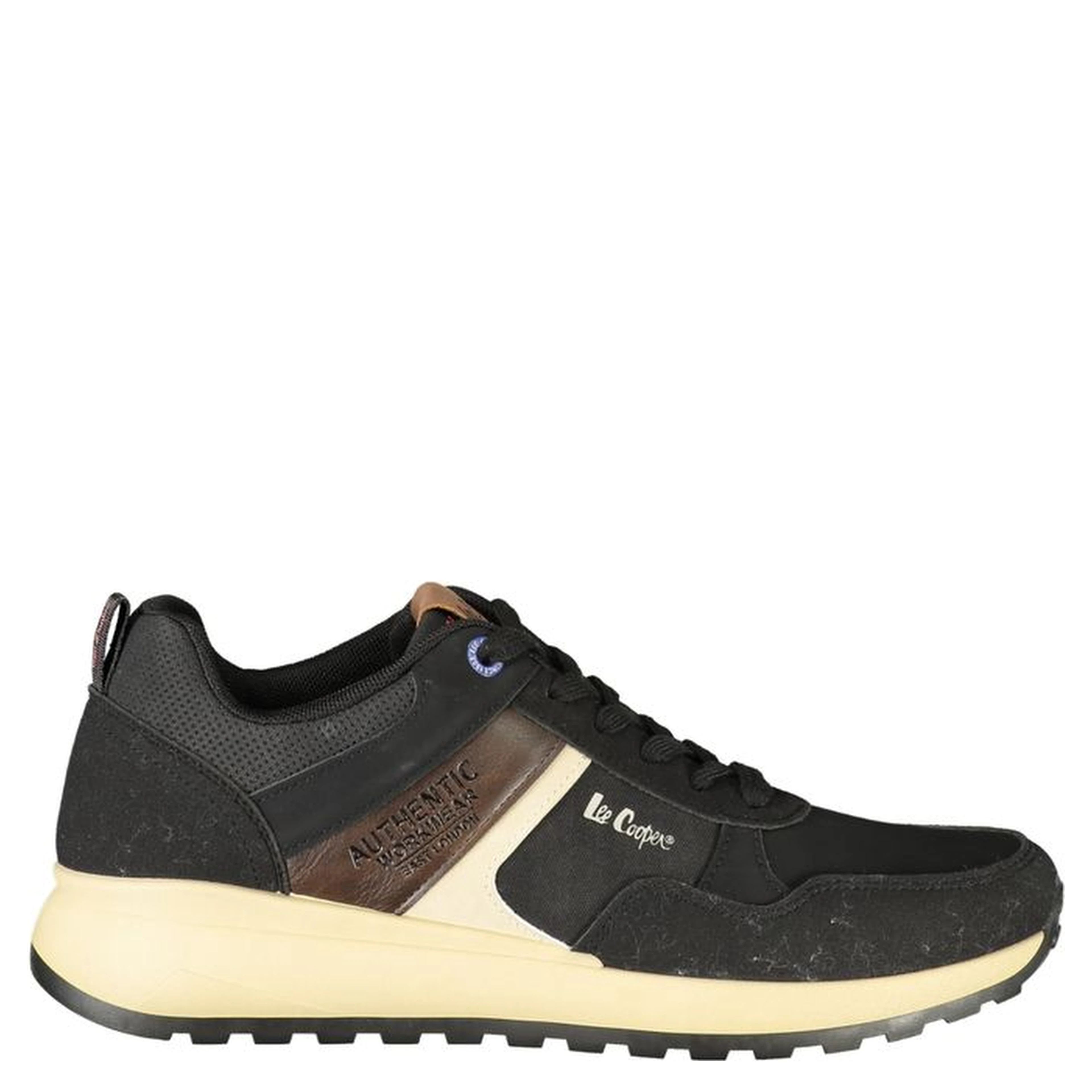 Black Polyester Athletic Sneakers