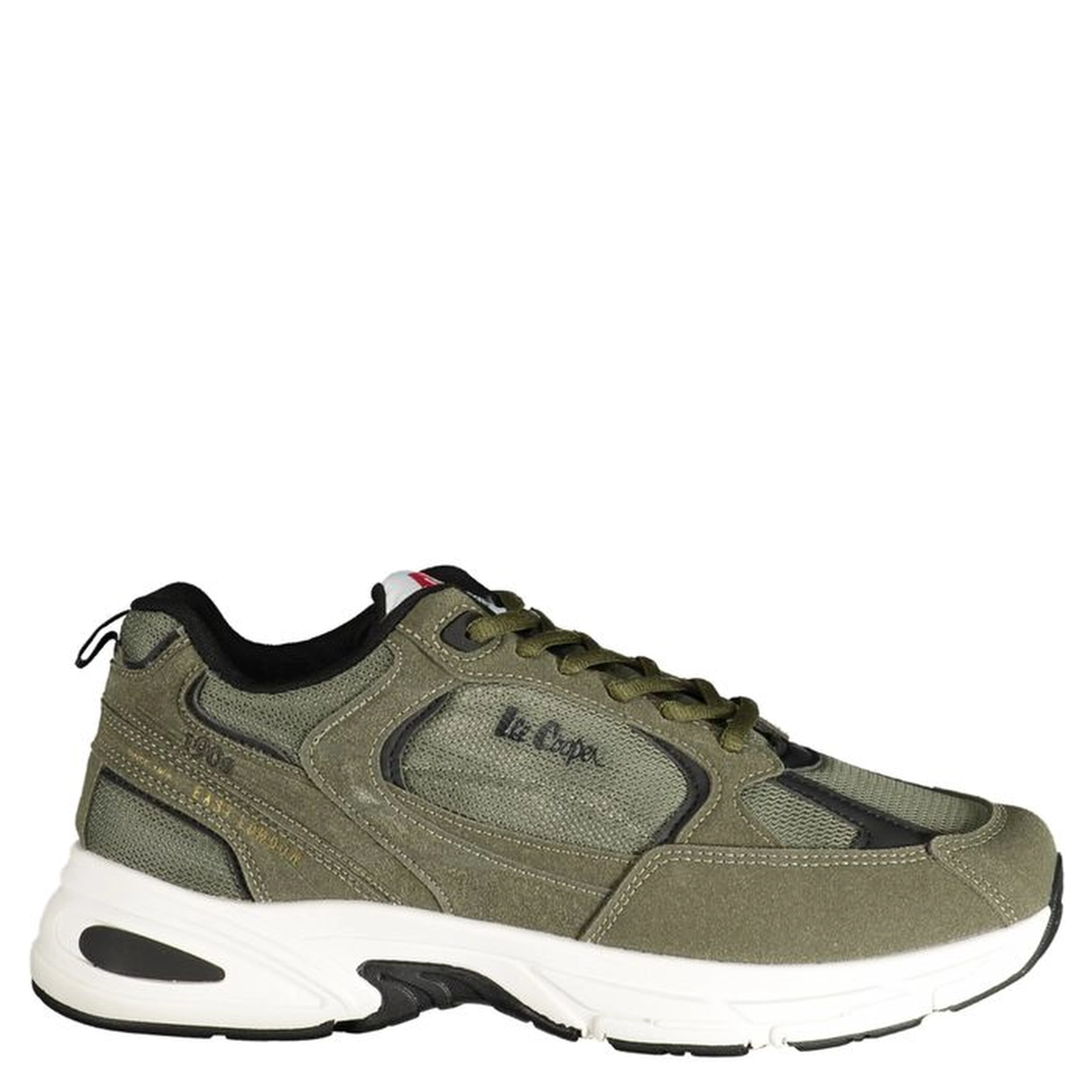 Green Polyester Athletic Sneakers