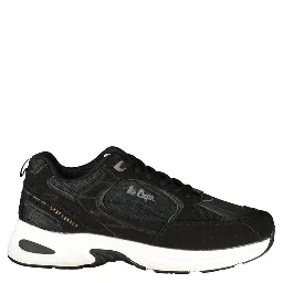 Black Polyester Athletic Sneakers