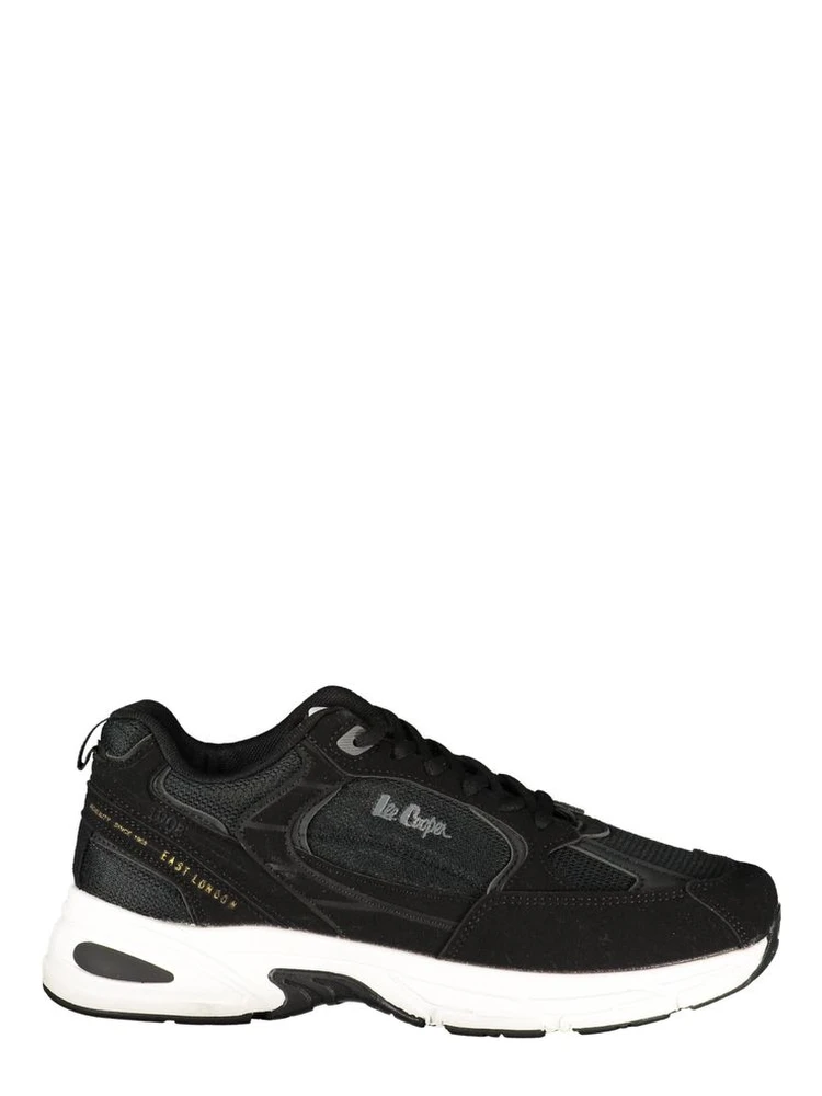 Black Polyester Athletic Sneakers