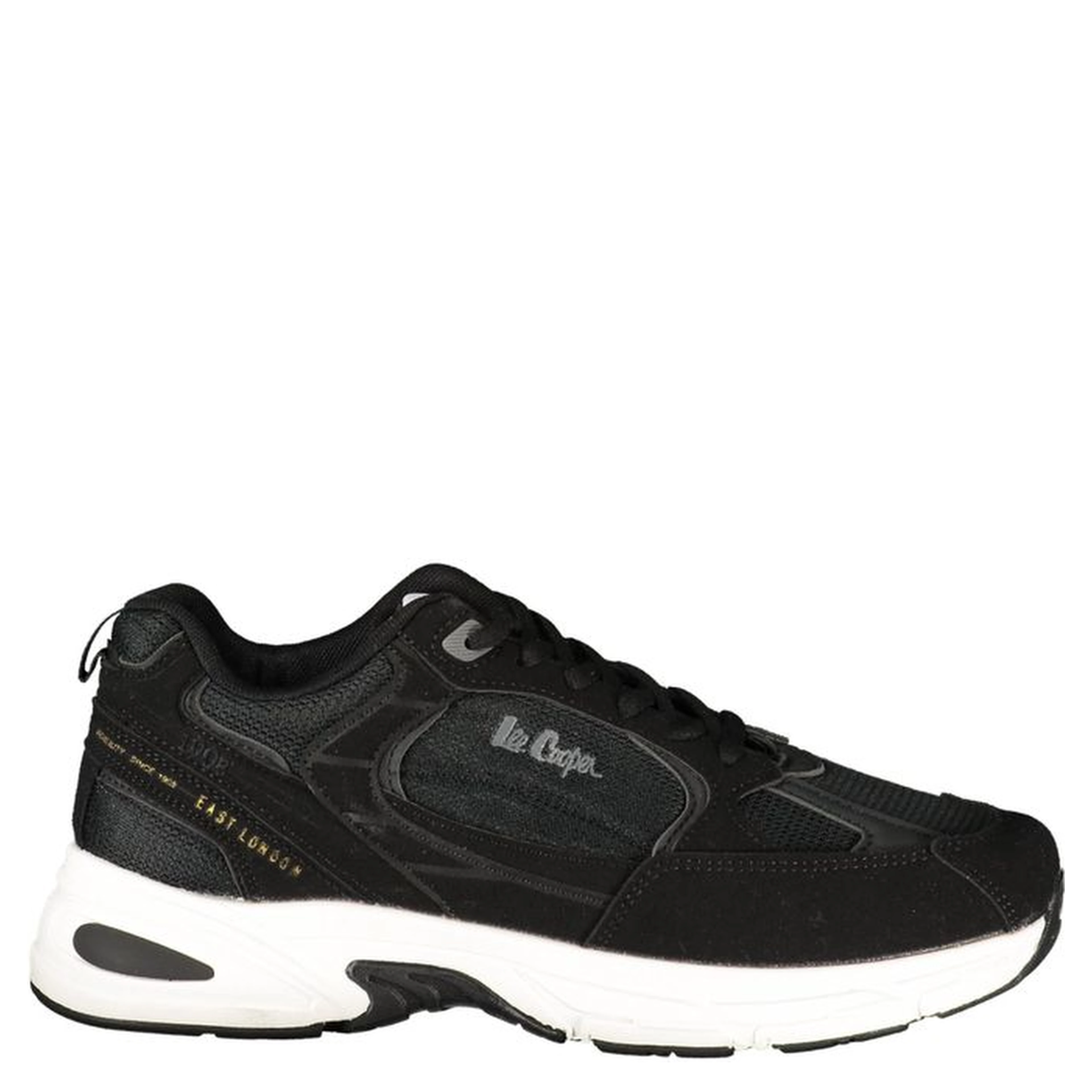 Black Polyester Athletic Sneakers