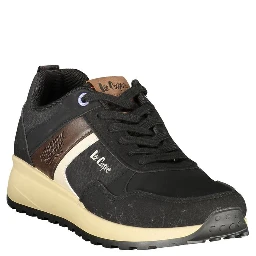 Black Polyester Athletic Sneakers