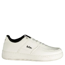 White Polyester Athletic Sneakers