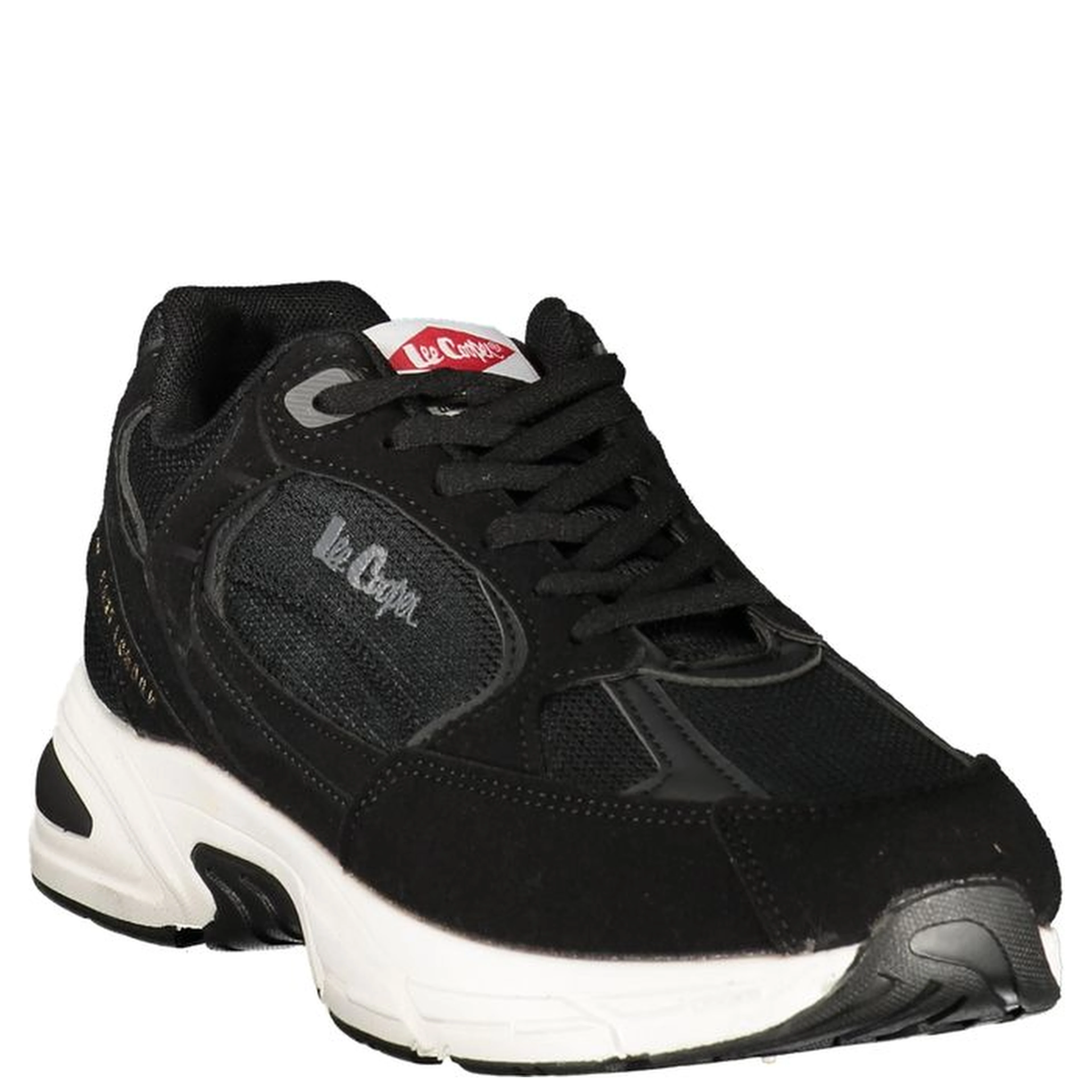 Black Polyester Athletic Sneakers
