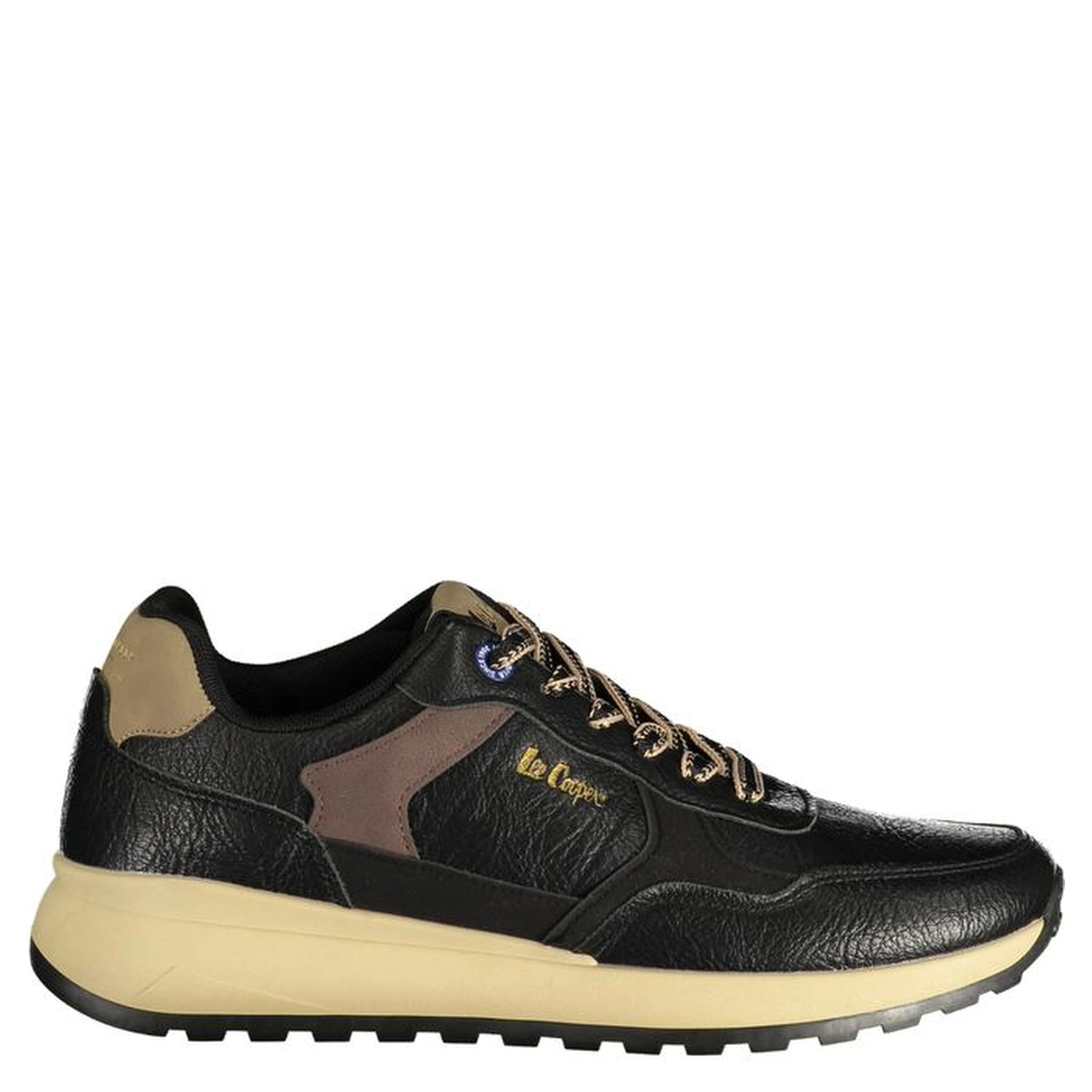 Black Polyester Athletic Sneakers