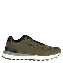 Green Polyester Athletic Sneakers