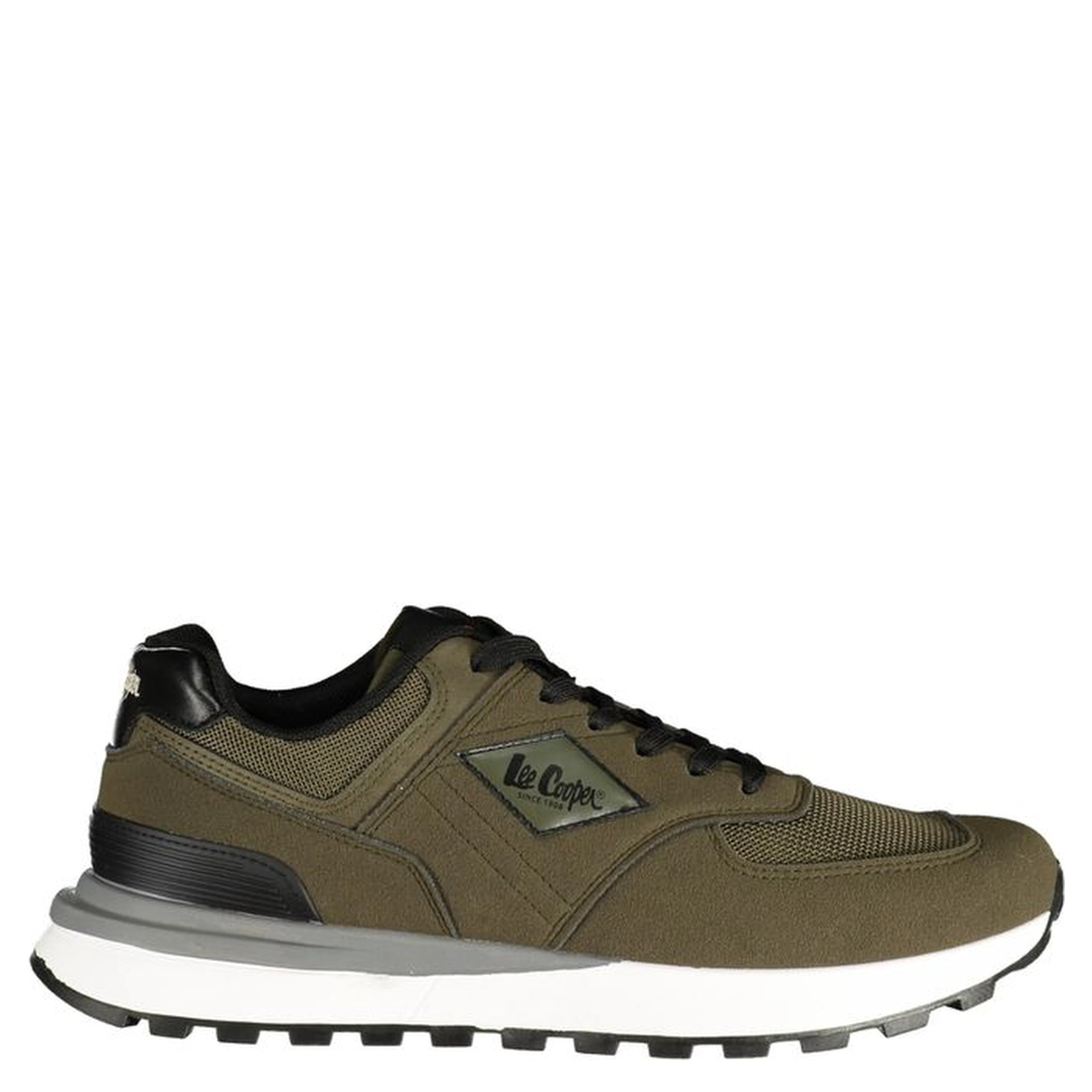 Green Polyester Athletic Sneakers