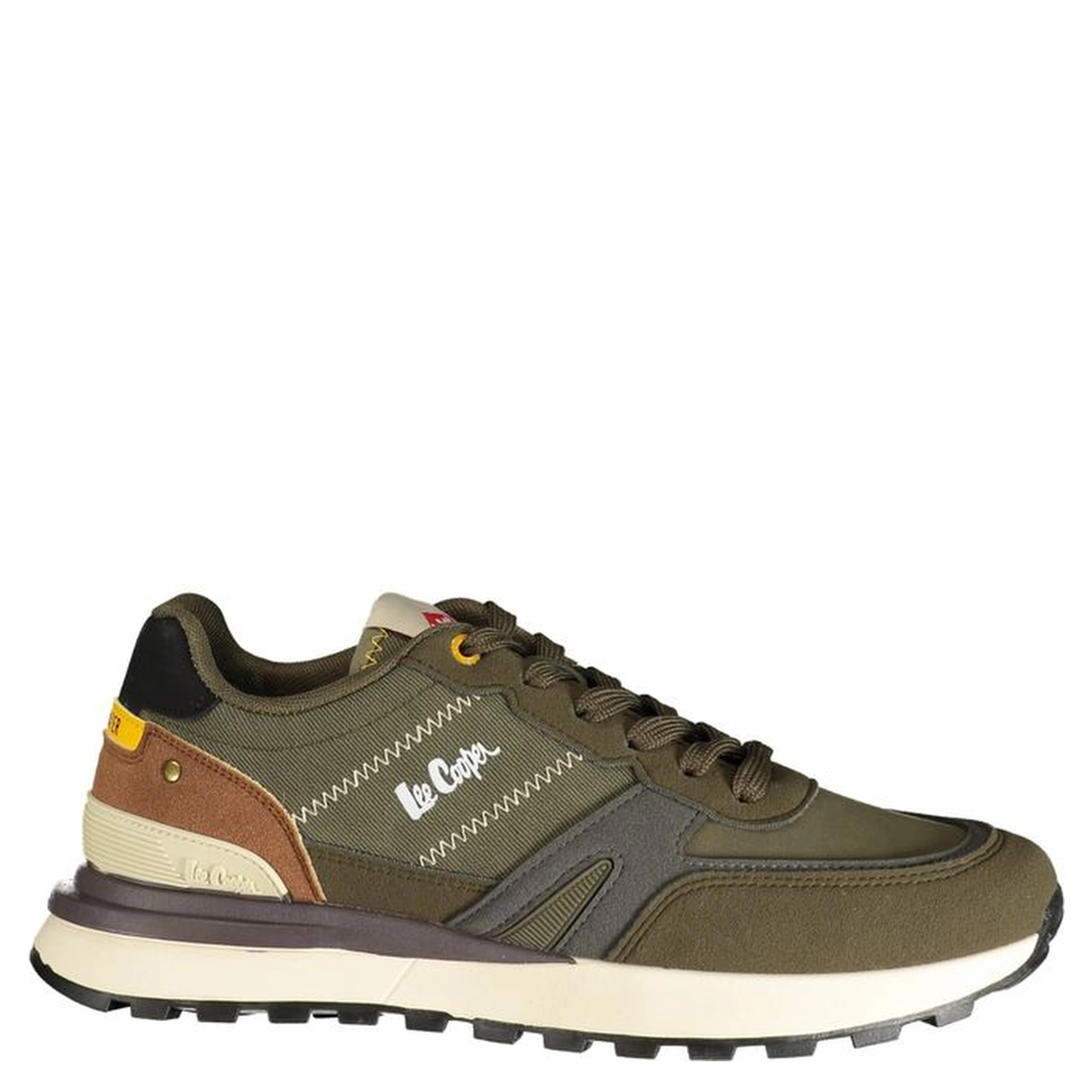 Green Polyester Athletic Sneakers