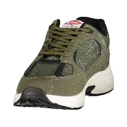 Green Polyester Athletic Sneakers
