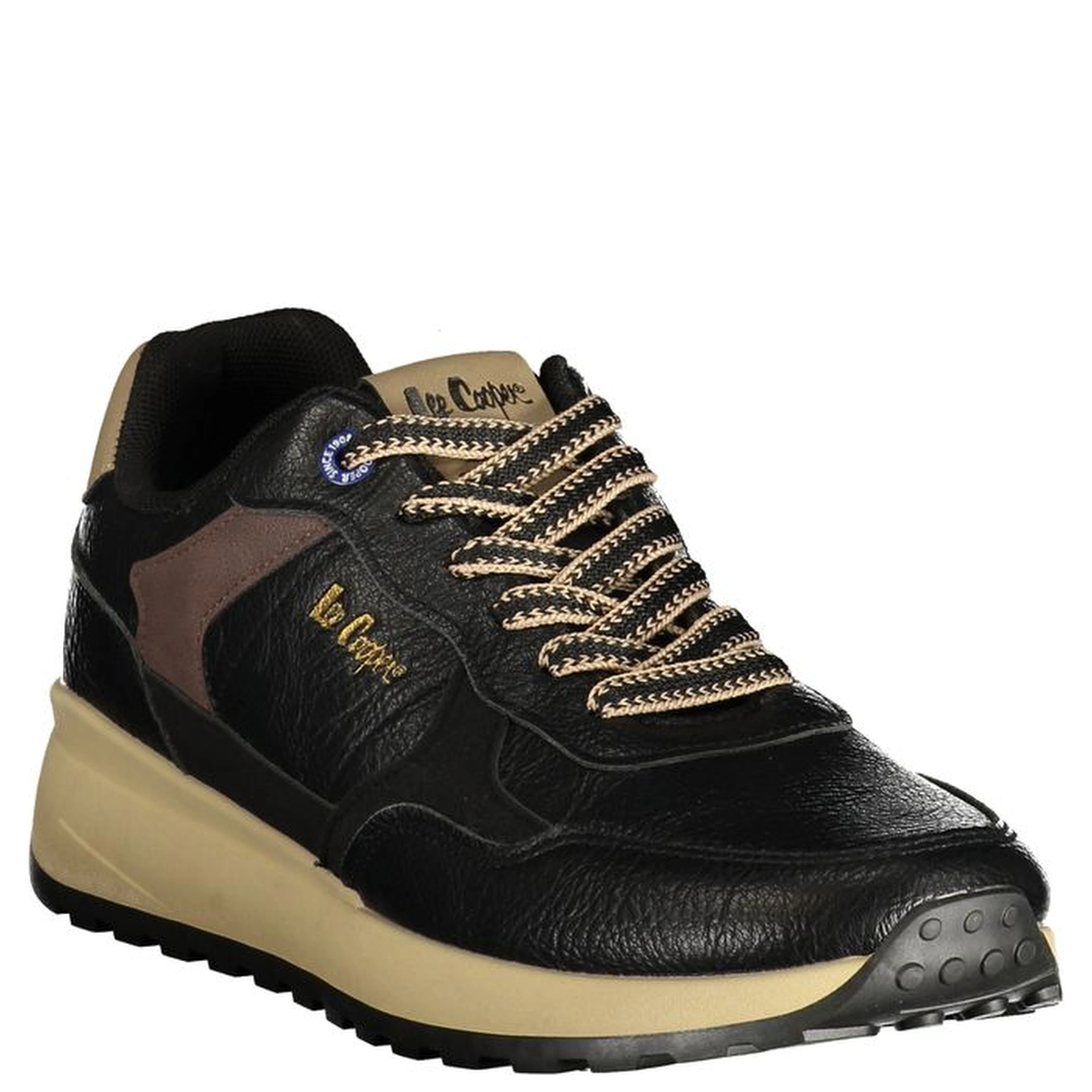 Black Polyester Athletic Sneakers