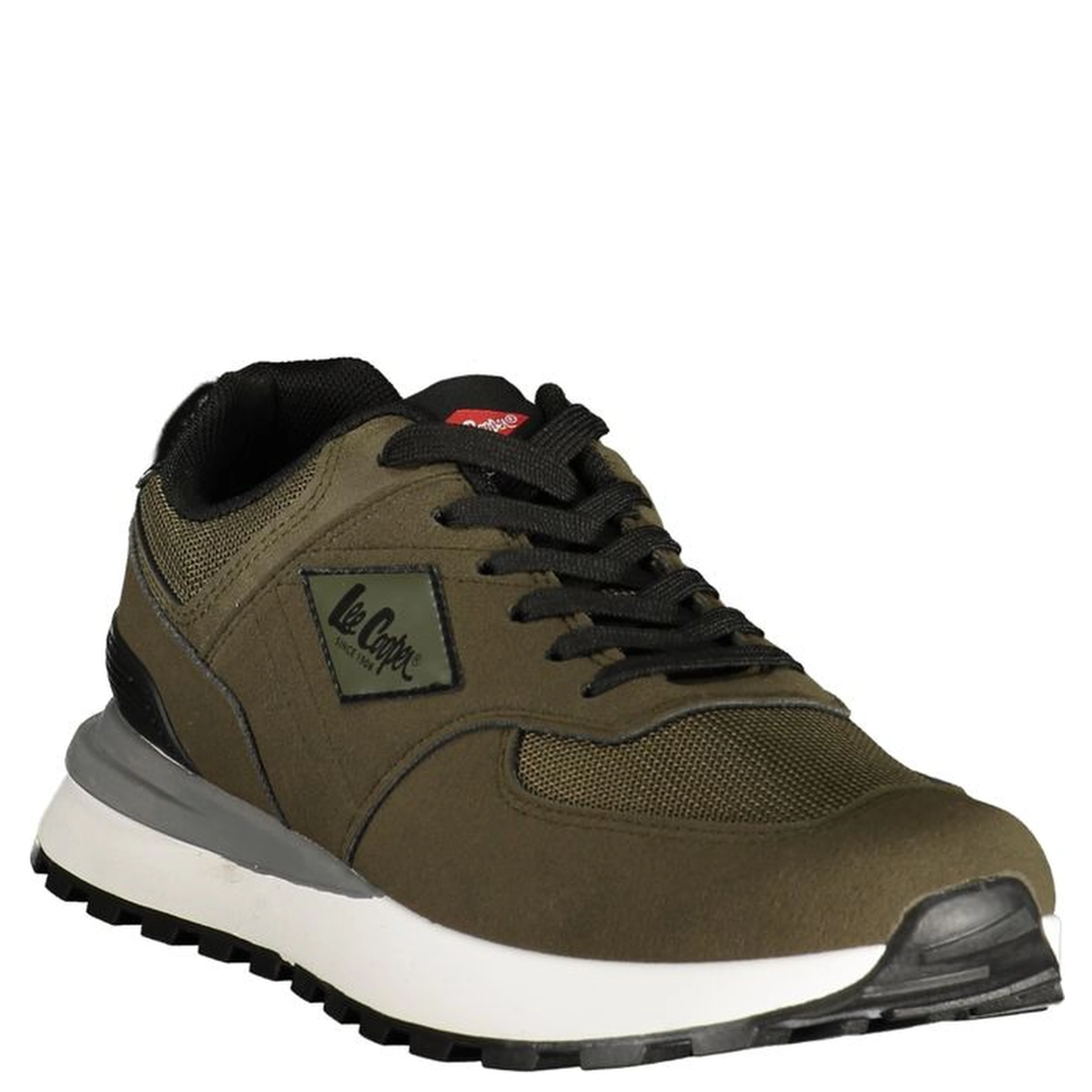 Green Polyester Athletic Sneakers