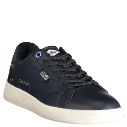 Blue Polyester Athletic Sneakers