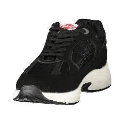 Black Polyester Athletic Sneakers