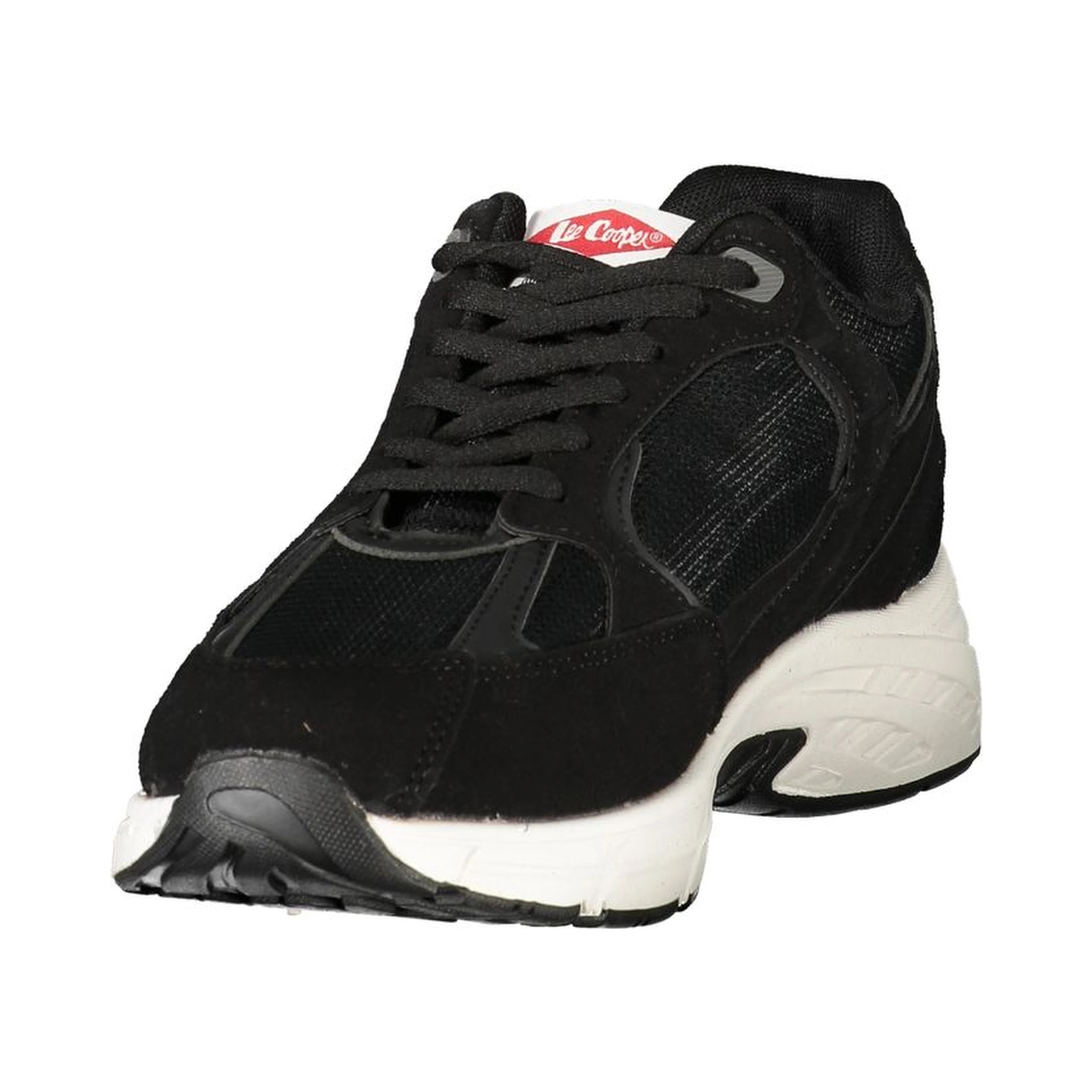 Black Polyester Athletic Sneakers