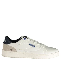 White Polyester Athletic Sneakers