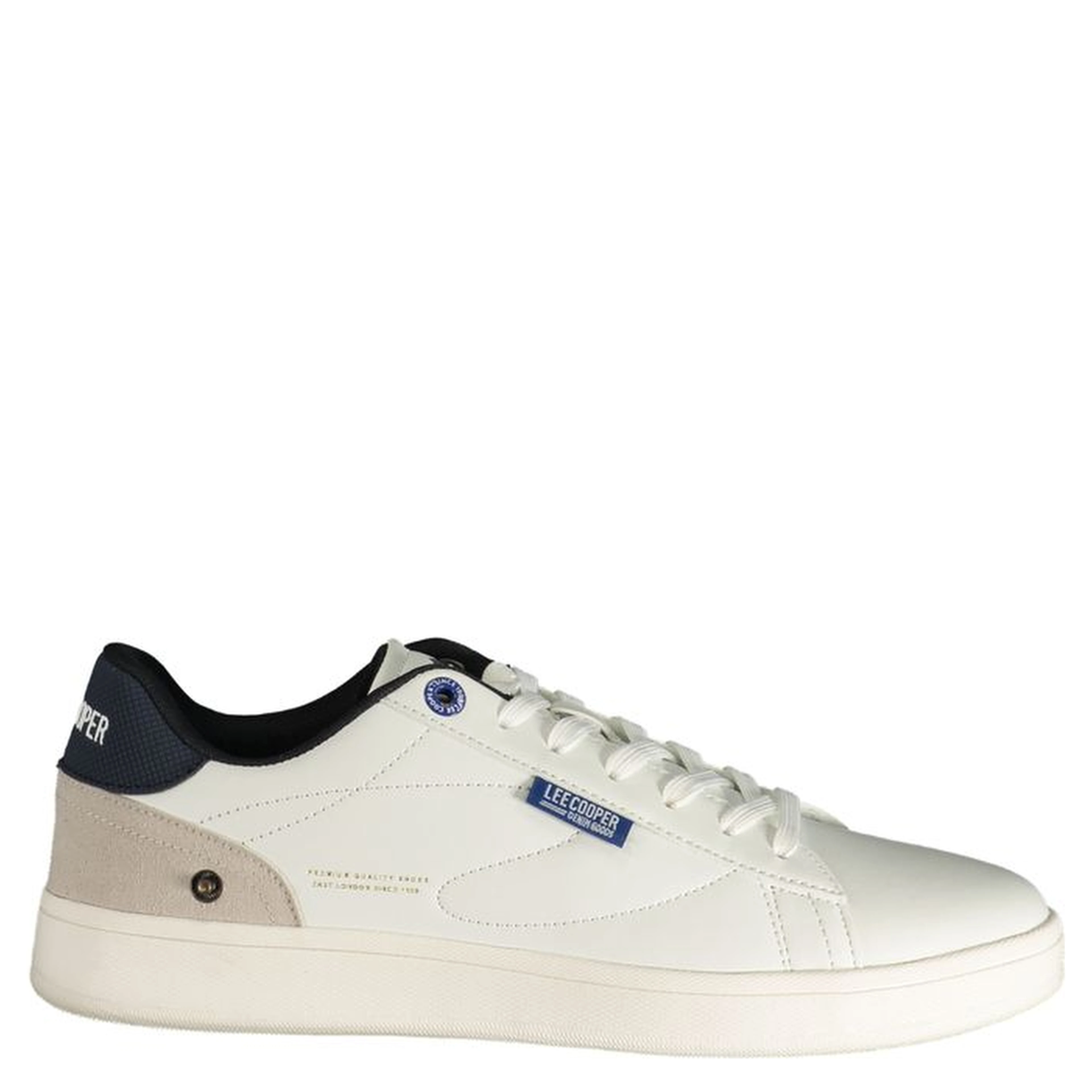 White Polyester Athletic Sneakers