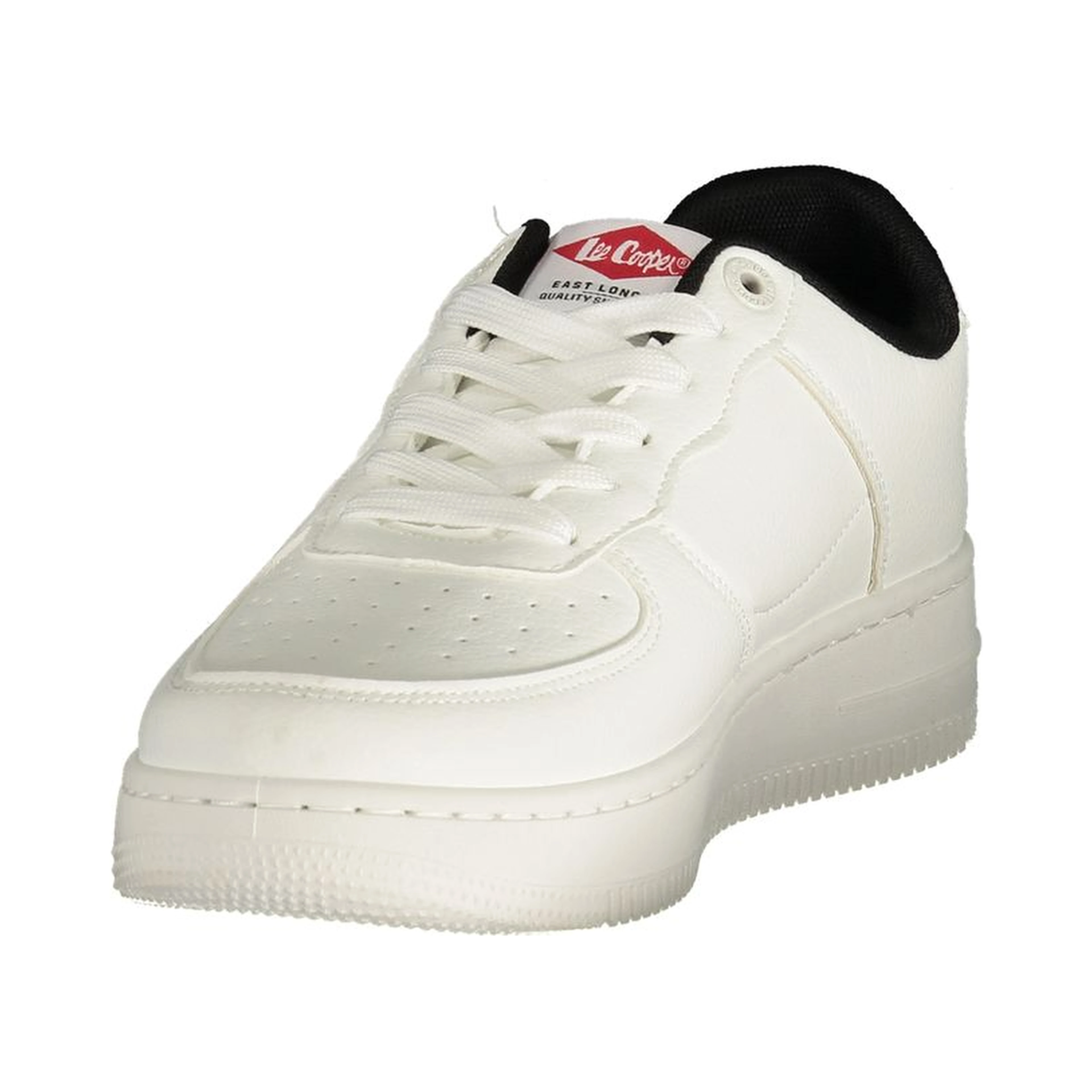 White Polyester Athletic Sneakers
