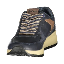 Blue Polyester Athletic Sneakers