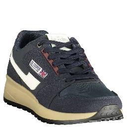 Blue Polyester Athletic Sneakers