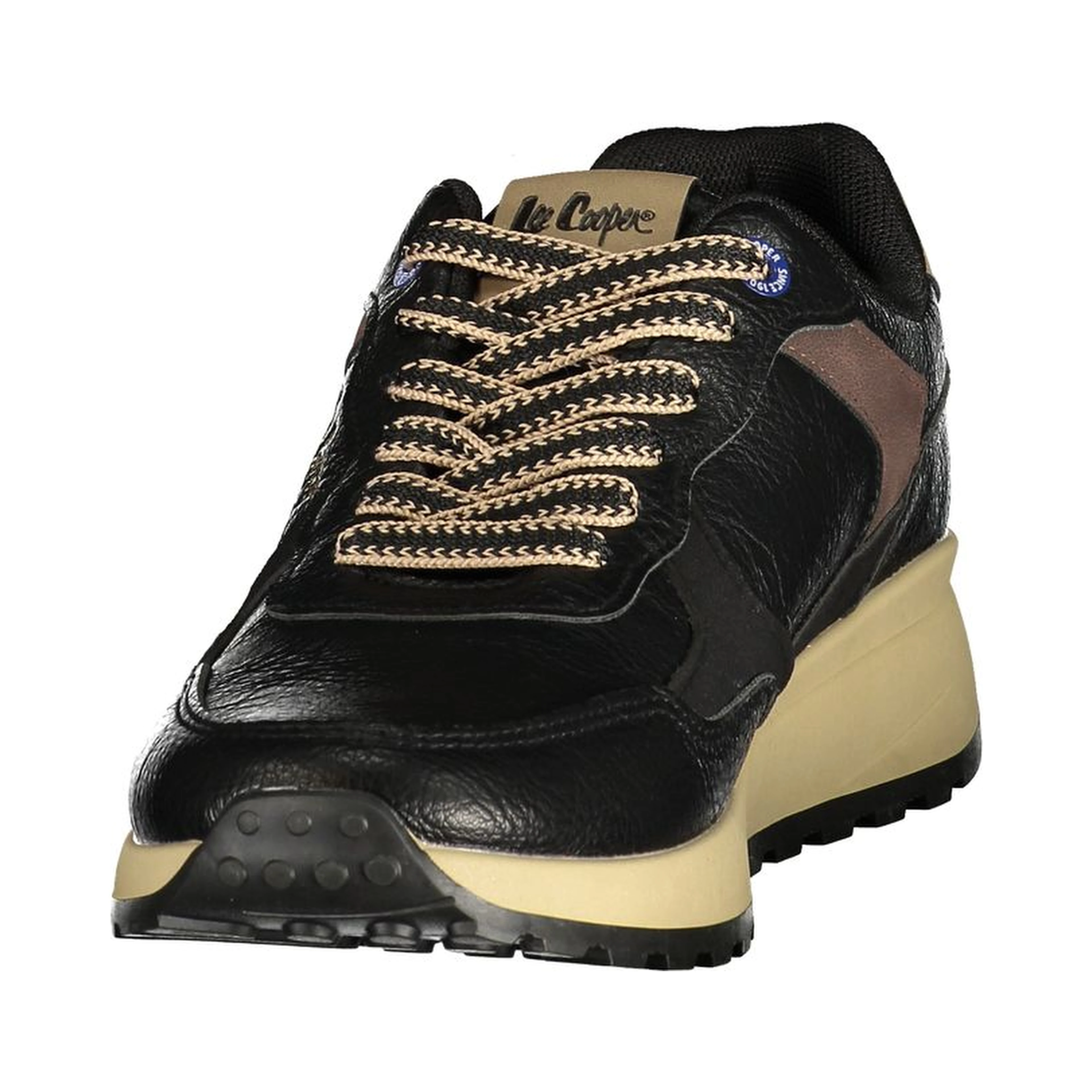 Black Polyester Athletic Sneakers