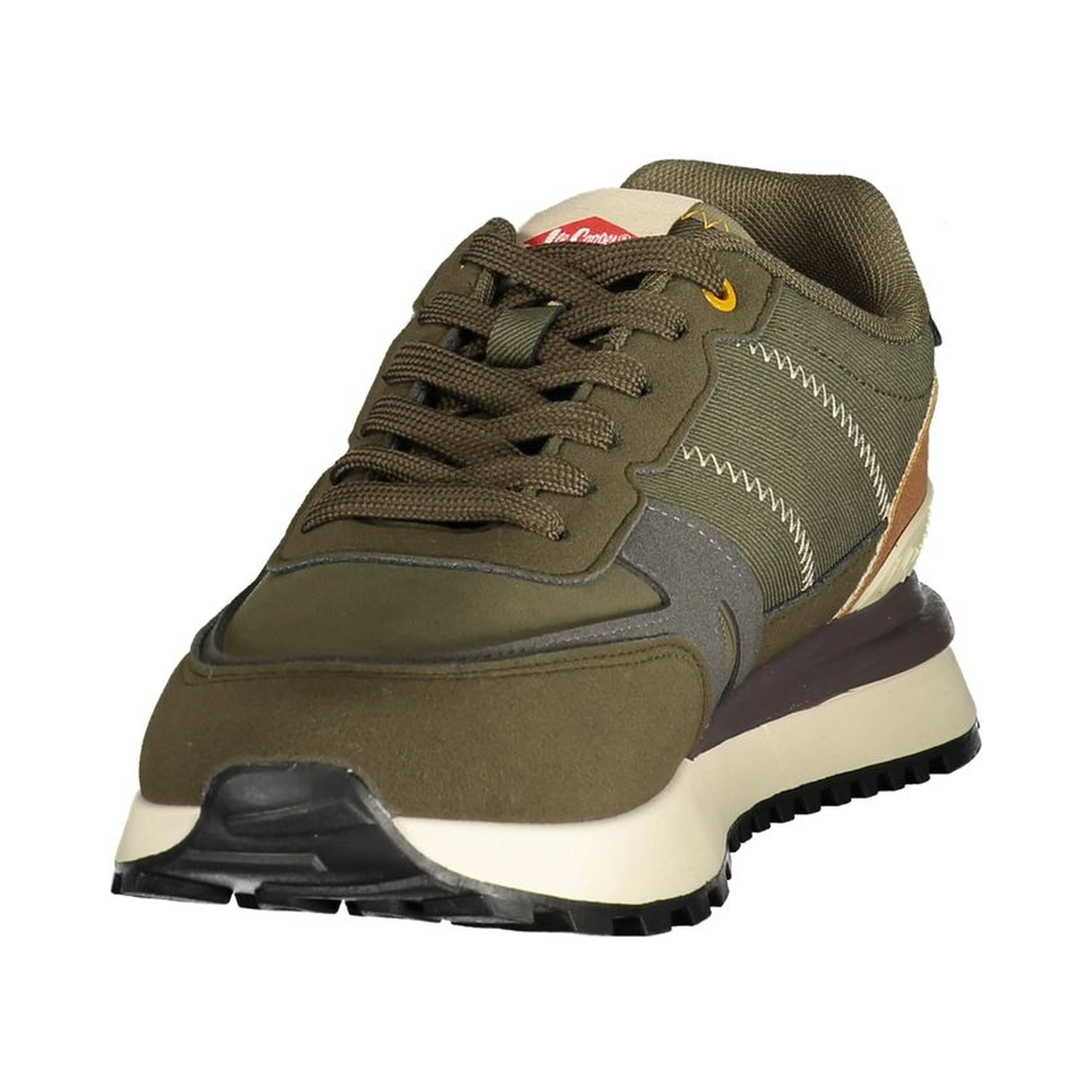 Green Polyester Athletic Sneakers