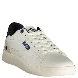 White Polyester Athletic Sneakers