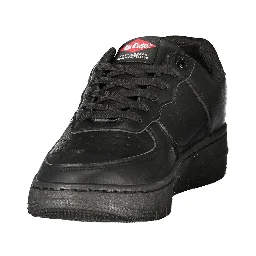 Black Polyester Athletic Sneakers