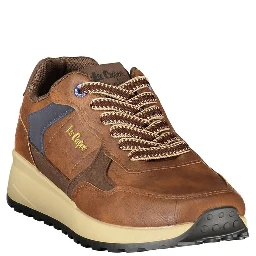 Brown Polyester Athletic Sneakers