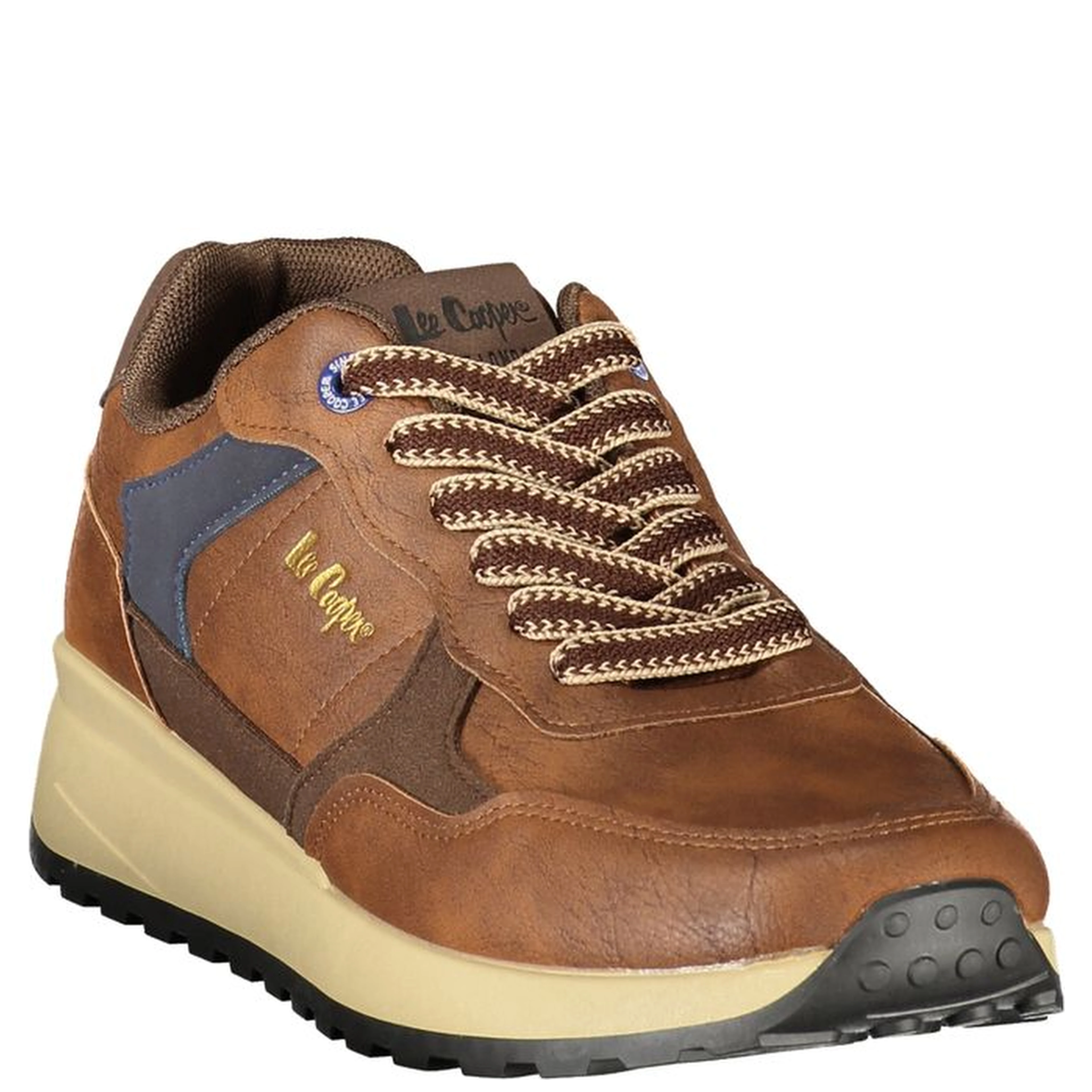 Brown Polyester Athletic Sneakers