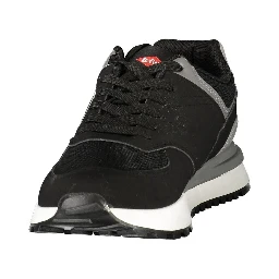 Black Polyurethane Mens Sneaker