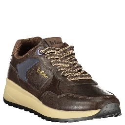Brown Polyester Athletic Sneakers