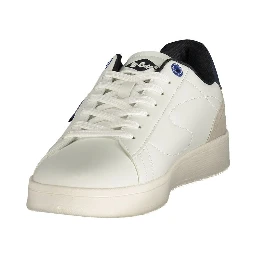 White Polyester Athletic Sneakers