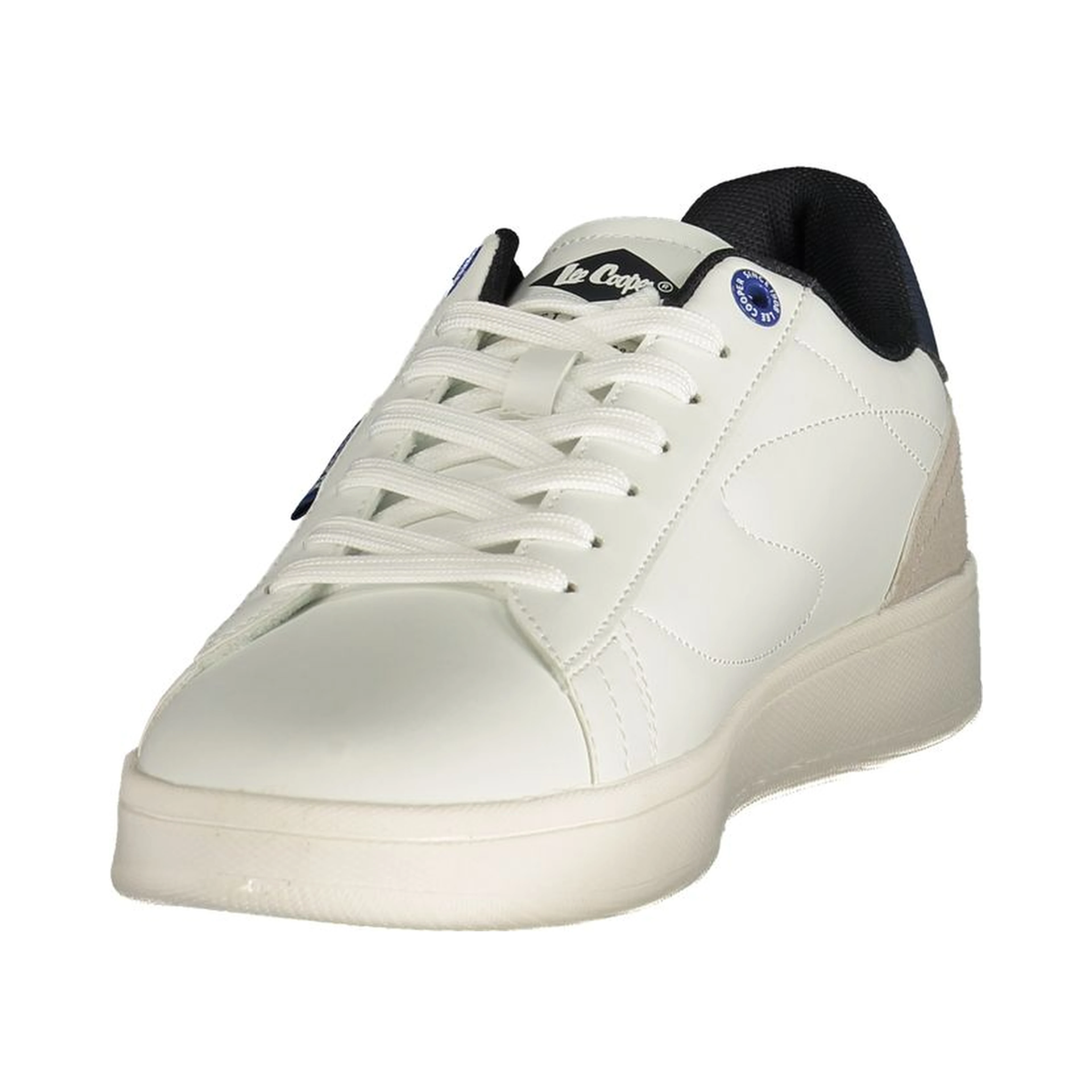 White Polyester Athletic Sneakers
