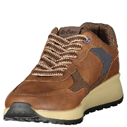 Brown Polyester Athletic Sneakers