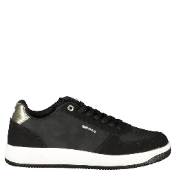 Black Polyurethane Women's Sneakers