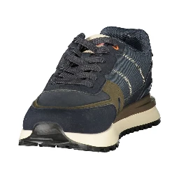 Blue Polyester Athletic Sneakers