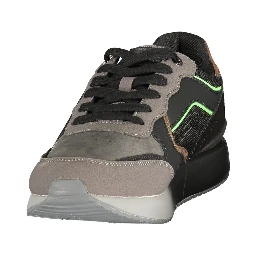 Black Polyurethane Mens Sneaker