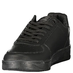 Black Polyurethane Men Sneaker