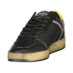 Black Polyurethane Men's Sneaker