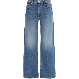 Blue Cotton Flared Jeans