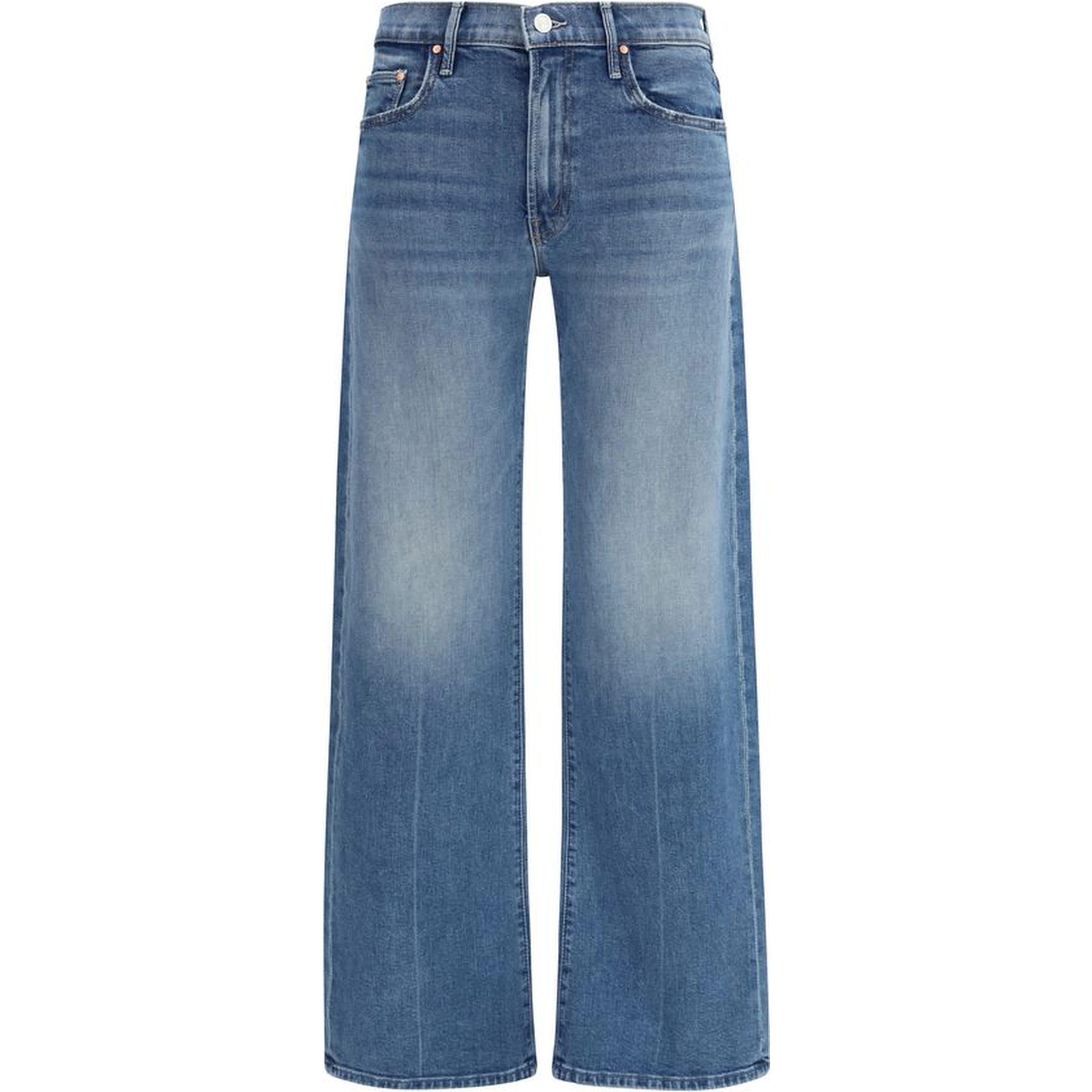 Blue Cotton Flared Jeans