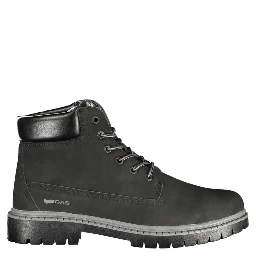 Black Polyurethane Uomo Stivaletti