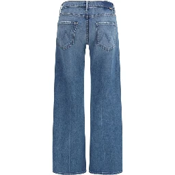 Blue Cotton Flared Jeans