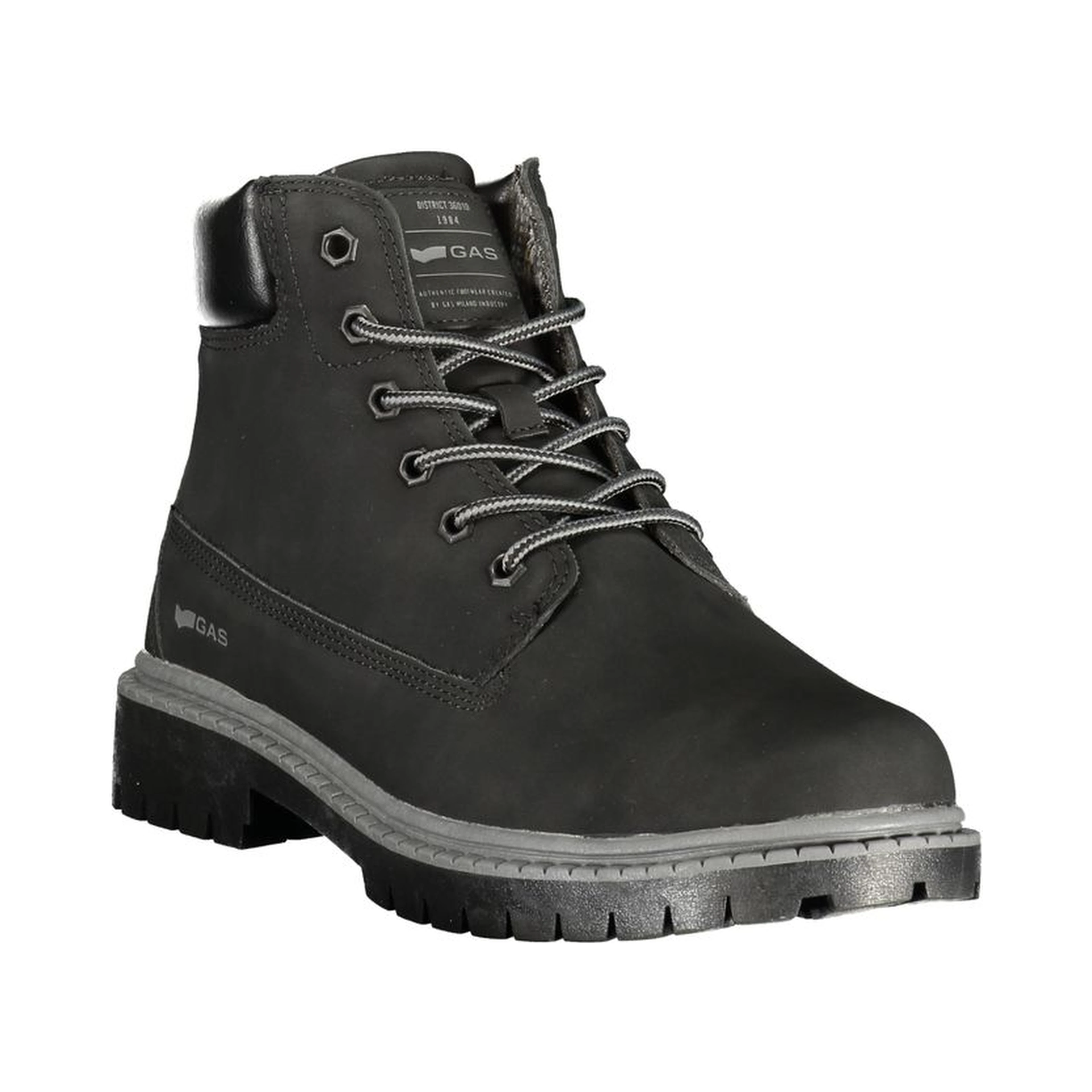 Black Polyurethane Uomo Stivaletti