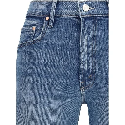 Blue Cotton Flared Jeans